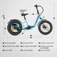 thumbnail image 5 of ADDMOTOR Citytan Folding Electric Trike for Adults, 65 Miles, 48V 13.5Ah Battery, 20 Mph, 500W Rear-Drive Motor E-Tricycle with Suspension, Differential, Parking Brake System, 20x3.0 Fat Tire, 5 of 10