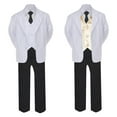 thumbnail image 2 of 5-7pc Formal Black White Suit Set Champagne Bow Long Tie Vest Boy Baby Sm-20 Teen, 2 of 3