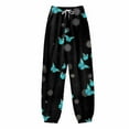 thumbnail image 3 of Wxolcjlv Ladies Pants Butterfly Printed High Waisted Jogger Bottom Sweat Pockets Sporty Gym Fit Slacks Office Workout Trousers For Woman, 3 of 4