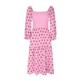 thumbnail image 4 of Njagoc3 Womens Short Sleeve Square Neck A - Line Midi Dress, Printed, Casual Daily & Picnic Outfit, 4 of 6