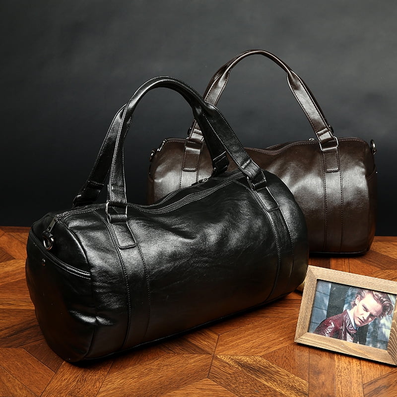 Men Large Leather Vintage Travel Gym Bag Weekend Overnight Bag Duffle Handbag by
