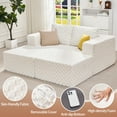 thumbnail image 5 of Hobestluk Modular Sectional Sofa Memory Foam Couch Sofa Bed Loveseat with Chaises Cloud Couch with Removable Cover Large Sectional Couches for Living Room (PLUSH WHITE, Sofa bed), 5 of 11
