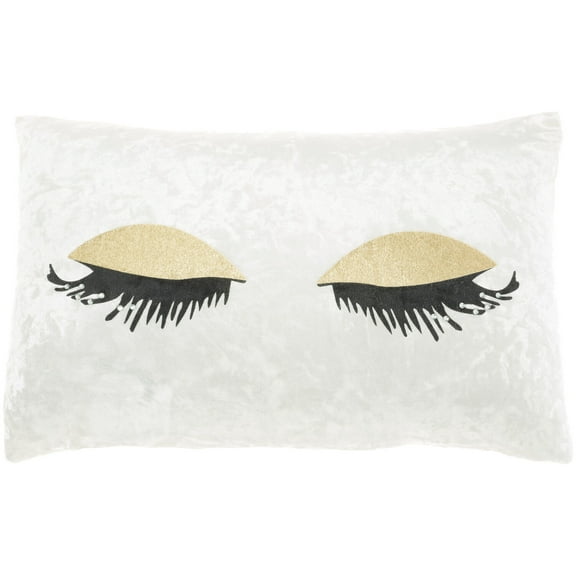 Mina Victory Luminescence Fabric Glitter Eye Shadow Throw Pillow in Gold