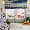 thumbnail image 5 of Navy Blue Marble Curtain Valances for Windows, Kitchen Valance Window Treatments Panel 2 Pack, Ink Painted Artwork Modern Rod Pocket Short Curtains for Bathroom Bedroom 42 x 12 Inch, 5 of 8