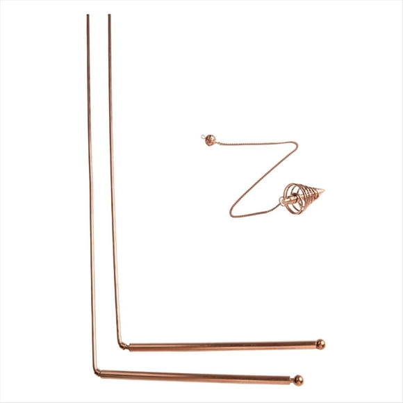Juego de 3 Varillas de Radiestesia de Cobre + Péndulo para Adivinación con Agua, Brujería, Sanación Energética, Detector de Metales
