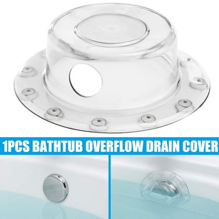 

Bathtub Overflow Drain Cover BPA and Phthalate Free Suction Cup Seal for Tub Overflow Drains Transparent New