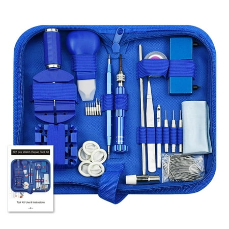 

Eummy 172pcs Watch Repair Kit Watch Case Opener Spring Bar Tools Watch Battery Replacement Tool Kit Watch Band Link Pin Removal Tool Set Professional Watch Repair Tools with Carrying Case