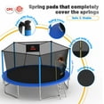 thumbnail image 3 of Mersco 14ft Outdoor Trampoline for Kids and Adults, Backyard Trampoline with Basketball Hoop and Enclosure Net, Jumping Trampoline for Boys and Girls Birthday Gift, Blue, 3 of 11