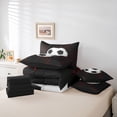 thumbnail image 6 of Homewish Football Soccer Sport 7 Pieces Bedding Comforter Set,Modern Geometric Honeycomb Full Bedding Set,White Black Red Fitted Sheet Flat Sheet For Kids,Breathable Home Decor Reversible, 6 of 8