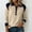Beige, variant on Vinsonshop Womens Long Sleeve Polo Shirts Color Block Button Down Collared V Neck Casual Ribbed Knit Henley Tops Fall Fashion Beige L