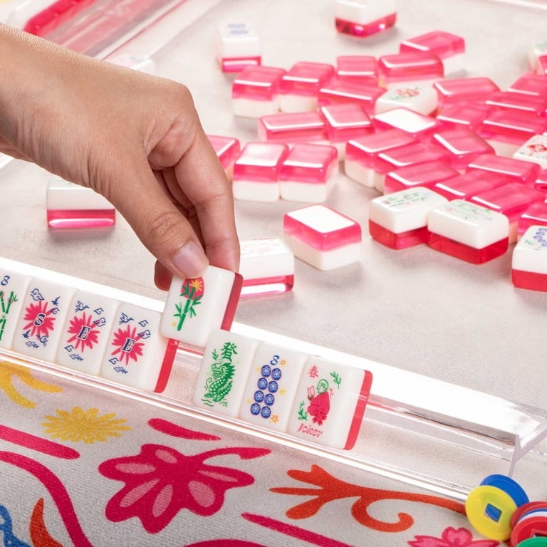 Deluxe Acrylic Mahjong Starter Kit, Blooming Style, 160 Tiles with