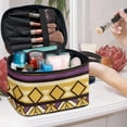 thumbnail image 5 of HELLHERO 8.86 x 6.5 x 5.9 Inches Large Make Up Bag Travel Make Up Organizer with Slip-in Pockets Yellow Purple for Cosmetics & Toiletries for Women & Men, 5 of 6