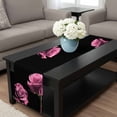 thumbnail image 4 of Pink Rose Table Runner 72 Inches Long, Vintage Abstract Garden Flower Floral Black Kitchen Coffee Dining Table Decoration for Home Party Birthday Wedding Home Decor 13x72 Inches, 4 of 8