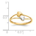 thumbnail image 4 of 14K Two-Tone Gold Ring Band Themed with Rhodium Double Heart, 4 of 5