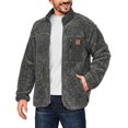 thumbnail image 2 of Men's Fleece Lined Jacket Fuzzy Sherpa Full Zip Thermal Coat Lightweight Outwear for Fall Winter (Heather Gray M), 2 of 7