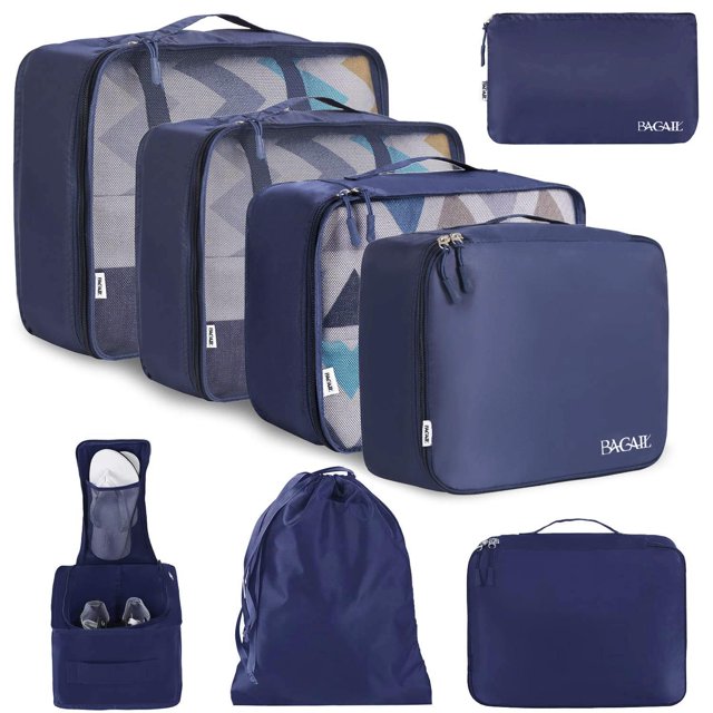 Juego de 8 organizadores de equipaje BAGAIL de Packing Cubes, color índigo