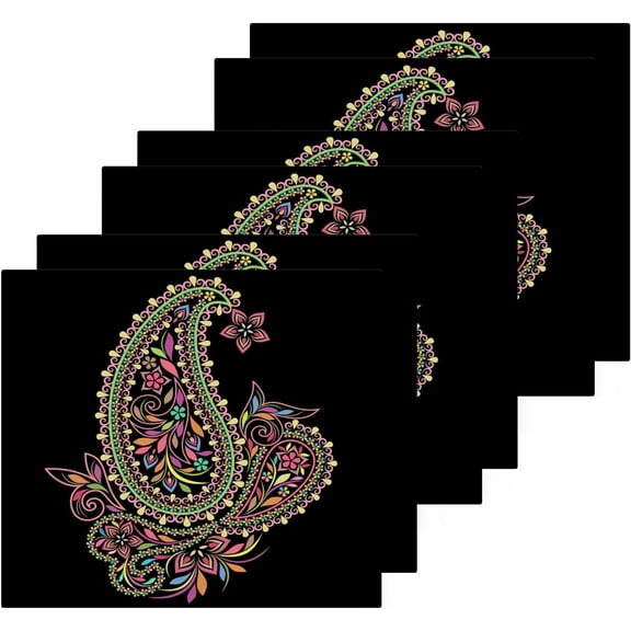 Coolnut Bohemian Pattern Washcloths, 2 PCS 12 X 12 Inches Cotton Wash Cloths, Highly Absorbent and Soft Face Towels for Bathroom,Gym,Hotel and Spa