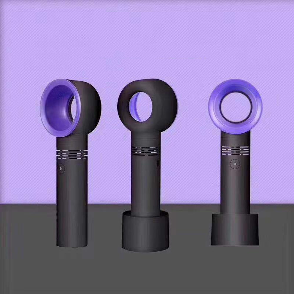 Summer Mini Bladeless Fan Handheld 3 Speed Adjustable USB Leafless