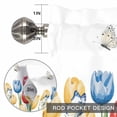 thumbnail image 2 of Colorful Tulips Window Valance for Kitchen, Watercolors Flowers Butterfly Green Leaf Rod Pocket Short Curtain for Small Windows, Light Filtering Decorative Valance, 42 x 18 Inch, 2 of 9