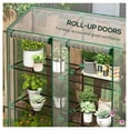 thumbnail image 6 of Lean to Greenhouse, Portable 3 Tier Plant Shelves, 56.3" x 18.1" x 59.4" Clear Greenhouse with Roll-Up Doors, Outdoor Garden Hot House, 6 of 8