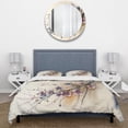 thumbnail image 3 of Designart "Pink and Plum Cherry Blossom Bough I" Cherry Blossom Bedding Covert Set - Traditional Beige Landscapes Bed Set With 1 Sham, 3 of 6