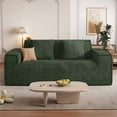thumbnail image 3 of Hawsaiy 75" Corduroy Loveseat Sofa with Wide Armrests & Removable Pillows, No Assembly Foam Couch, Vacuum Packed, High-Density Support,Green, 3 of 13