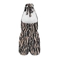 thumbnail image 4 of Women Summer Jumpsuit​ Fashion Halter Neck, Printed Elastic Waist Short Romper for Summer Festivals and Beach Black XXL, 4 of 7