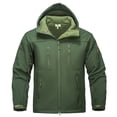 thumbnail image 2 of Umfun Performance Softshell Jackets for Men Hooded Full Zip Waterproof Windproof Outdoor Coat with Multiple Zippered Pockets for Hiking Camping Work, 2 of 9