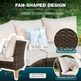 thumbnail image 7 of Summit Living 9 Pieces Patio Conversation Set Wicker Outdoor Furniture set Half-Moon Curved Sectional Sofa Set, Beige, 7 of 7