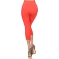 thumbnail image 4 of COUVER Women Seamless Stretch Capri Leggings, Coral, One Size, 4 of 7