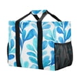 thumbnail image 2 of Large Capacity Handheld Storage Bag, Thickened Travel Organizer Bag for Picnic, Luggage & Clothing Ocean Blue Watercolor Foliage, 2 of 6