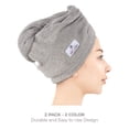 thumbnail image 4 of American Soft Linen 100% Cotton Turkish Hair Drying Towels, 2 Piece Quick Drying Hair Turban Towel Wrap, Rockridge-Sky Blue, 4 of 6