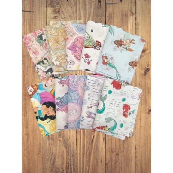 10 Half Yards - Assorted Disney Princesses Half Yard Bundle