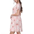thumbnail image 2 of Balery Rabbit And Cherry Pattern Womens Dresses Loose Short sleeve Sundresses Swimsuit Coverup 2025 Summer Casual Dress for Women - A-Line Swing Dress, 2 of 6