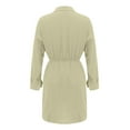 thumbnail image 5 of Diufon Women's Jumpsuit Plus Size Solid Color Rompers Long Sleeve Button Elastic Waist Shorts Playsuit, 5 of 6