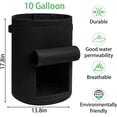 thumbnail image 4 of Nvzi 4 Pack Potato Grow Bags 10 Gallon with Flap, Heavy Duty Fabric with Handle and Harvest Window, Non-Woven Planter Pot Plant Garden Bags to Grow Vegetables Tomato, Black, 4 of 4