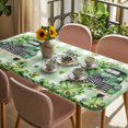 thumbnail image 3 of St. Patrick's Day Table Cloths for 4 Foot Rectangle Tables, Green Truck Leaf Flowers Butterfly Plaid Patio Waterproof Elastic Fitted Tablecloths, Washable Rectangular Table Cover for Camping, 3 of 8