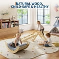 thumbnail image 3 of Garvee Pikler Triangle Set, 3-in-1 Toddler Climbing Toys, with Ramp Arch Ladder, Oak, 3 of 8