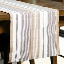 Elsie & Zoey Tan Stripe Woven Kitchen Table Runner for Women