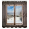 thumbnail image 2 of Ambesonne Rustic Shower Curtain, Winter Season Scene, 69"Wx70"L, Umber White Blue, 2 of 2