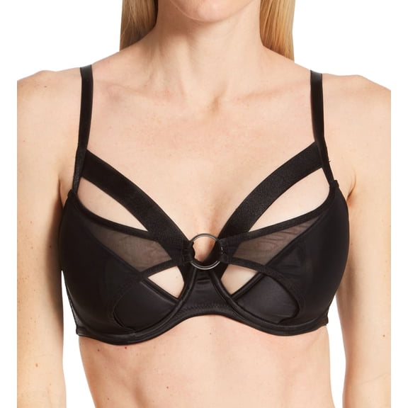 Women's Pour Moi 23800 Contradiction Obsessed Padded Half Bra (Black 32C)