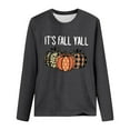 thumbnail image 4 of Fiaer,Long Sleeve Tshirt Halloween T-Shirt for Adult Women Crew Neck Plus Size Pumpkin Printed Loose Fit Casual Tops Dark Gray L, 4 of 4