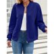 thumbnail image 4 of Suéter Tipo Cárdigan con Cremallera para Mujer, Sudadera con Capucha, Chaqueta de Larga, Conjuntos de Cuello Redondo, Abrigo Informal. Azul L, 4 of 10