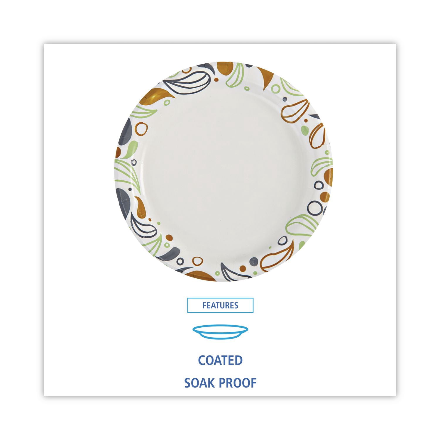 Boardwalk Deerfield 6 Inch Printed Paper Plates, 1000 Count