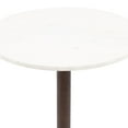 thumbnail image 6 of Kate and Laurel Squires Modern Marble Round Side Table, 16 x 16 x 24, White Marble and Dark Brown, Marble Top Circle End Table for Use as a Bedroom Nightstand or Living Room Plant Stand Option, 6 of 8