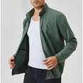 thumbnail image 2 of Fashion YLSDY Fashion Windbreakers for Men Casual Zip up Lightweight Hiking Outdoor Jackets with Pockets Loose Flight Jacket Army Green M, 2 of 9