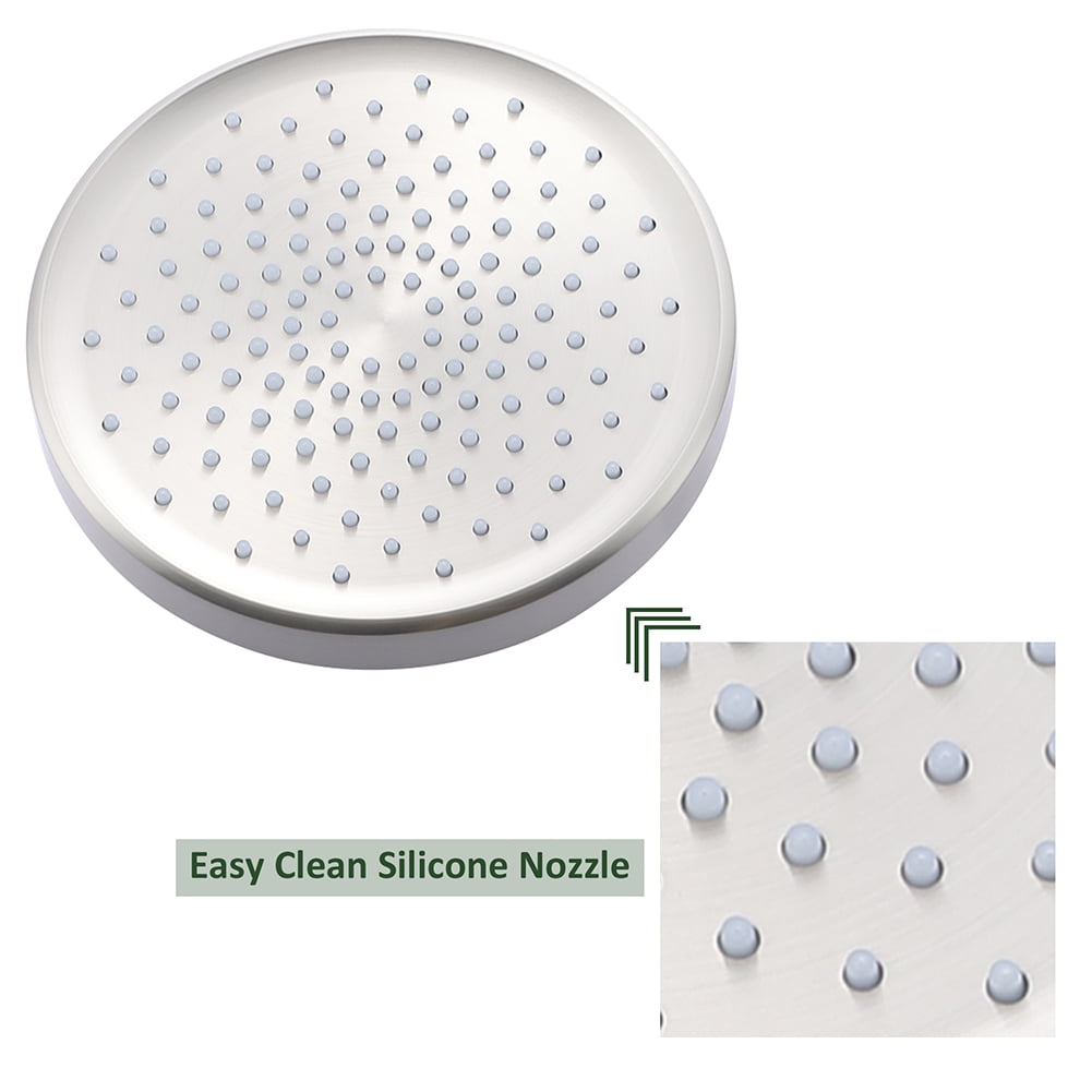 Kepooman 6-Inch Circular Large Rainfall Brushed Nickel Shower Head, 360°Adjustable Angles Single Wall-Mount Showerhead Kepooman 6-Inch Circular Large Rainfall Brushed Nickel Shower Head, 360°Adjustable Angles Single Wall-Mount Showerhead