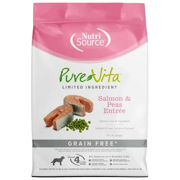 NutriSource Grain Free Salmon & Peas Entree Dog Food 12 lb