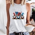 thumbnail image 2 of Staron Women Graphic Print Tank Tops Sleeveless Round Neck Casual Loose Beach Holiday Summer Tops, White XL, 2 of 4