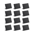 thumbnail image 1 of Mini pizarras, letreros, pizarra en forma de L, etiquetas negras para pizarra, mesa rústica 10x75 cm 12 piezas, 1 of 9